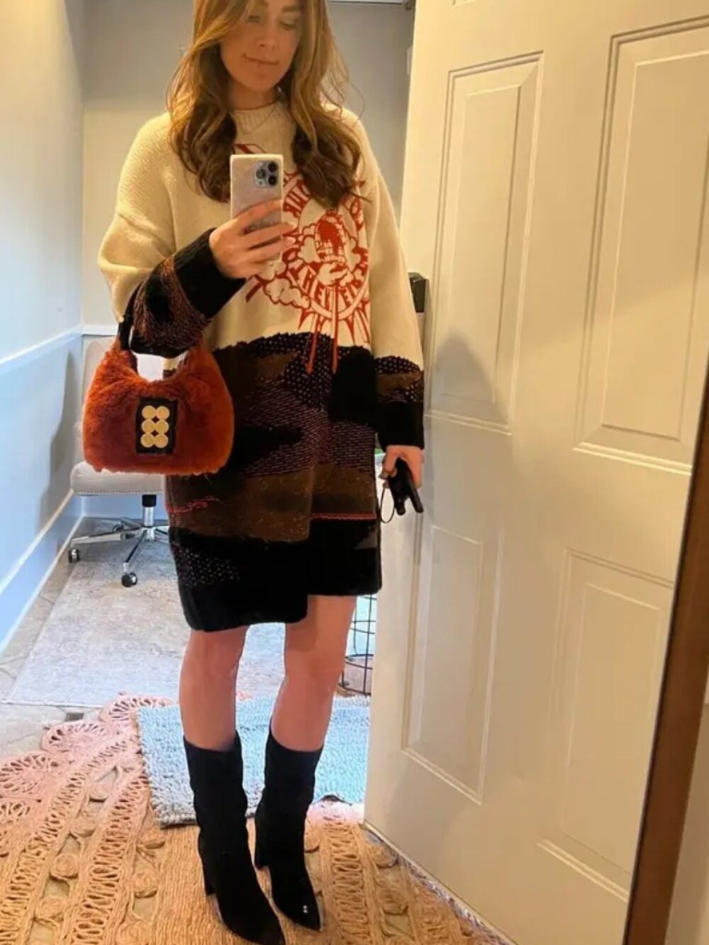 Tommy Hilfiger Sweater Dress Love Your Mother Earth Tunic Wool blend Mini Cozy M - Picture 8 of 14